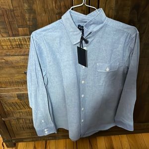 Denim color large five four button down long sleeve